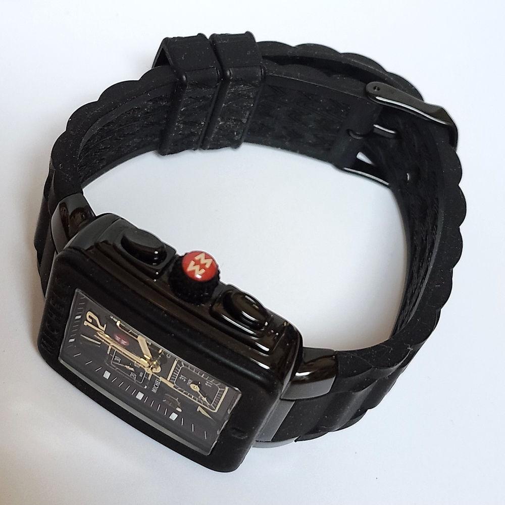 Michele Park 33mm Black Jelly Bean Cronograph Watch - Picture 3 of 14
